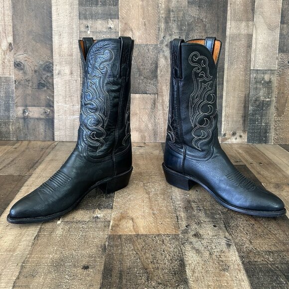 Lucchese 1883 Black N1613J4 Western Cowboy Boots Mens 9 D - Picture 9 of 13